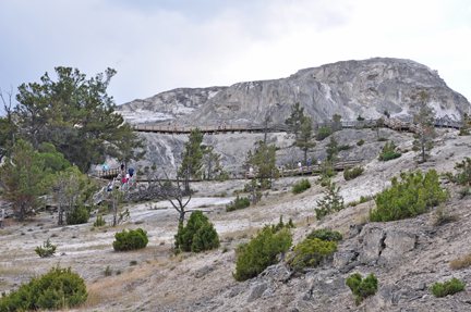 mountain and stairs