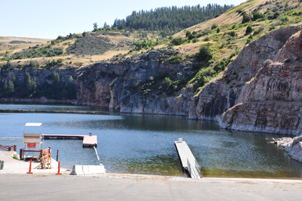 swim area and boat ramp