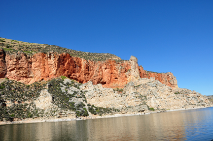 Bighorn Lake and cliffs