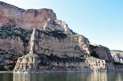 Bighorn Lake and cliffs