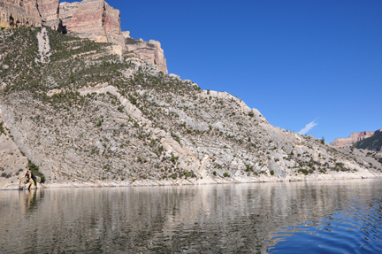 Bighorn Lake and cliffs