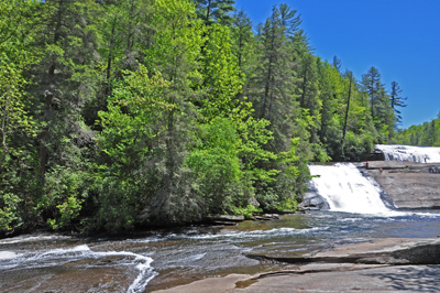 the middle and upper falls