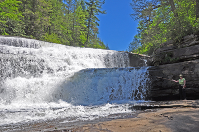 Karen Duquette at the upper falls