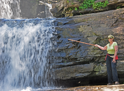 Karen Duquette at the upper falls