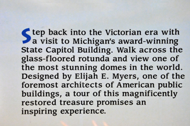 sign about Michigan's State Capitol Building