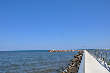 a helicopter over the lighthouse