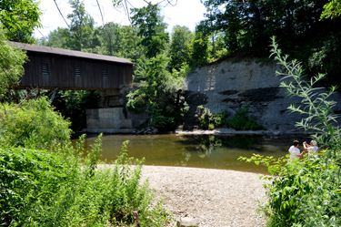 beneath the Creek Road Covered Bridge