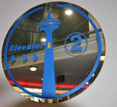 mirror at Skylon Tower elevator