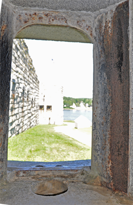looking out a porthole