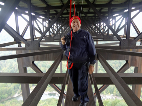 Lee Duquette on the New River Bridge catwalk