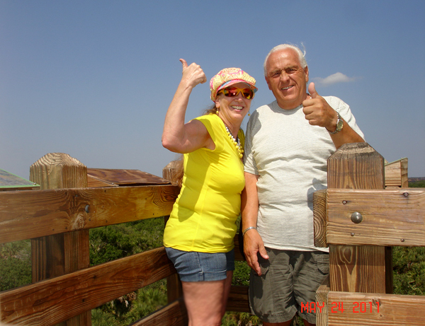 The two RV Gypsies at the top of the second tower at Myakka River State Park