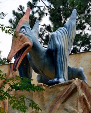 dinosaur on top of The Skeleton Garden