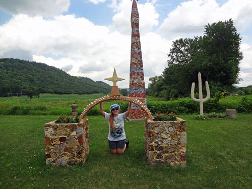 Karen Duquette at the Arched Double Planter