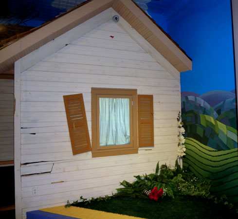 The house falling on the wicked witch.