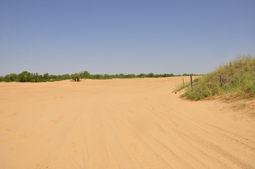 The two RV Gypsies approaching the dunes at Little Sahara State Park OK
