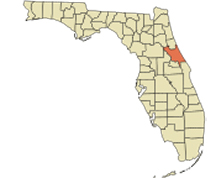 Map of Florida showing location of DeLand Florida