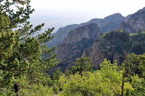 view from the top of the trail on Sandia Mountain