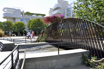 The water flows under this bridge at Getty