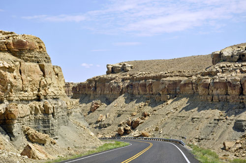 UT-24 road betwwen two mountains