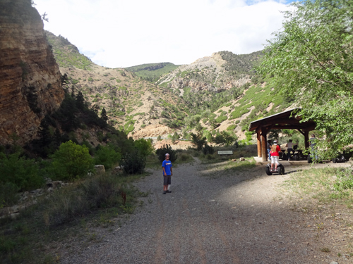 A stop at a picnic shelter