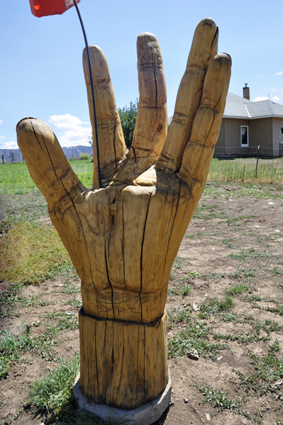 big hand wood carving