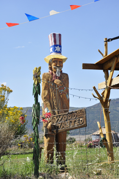 Uncle Sam wood sculputre
