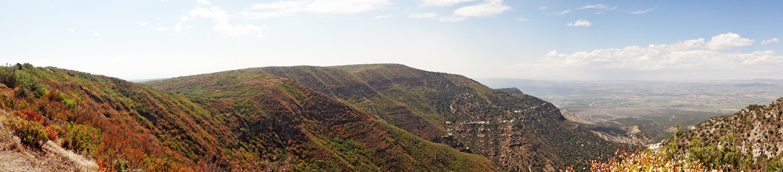 panorama of Montezuma Valley Overlook at Mesa Verde National Park