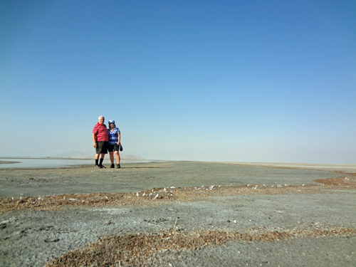 the two RV Gypsies near the Great Salt Lake