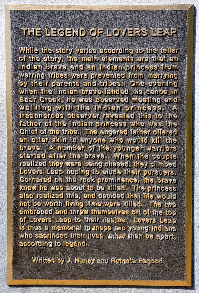 sign about the Legend of Lovers Leap