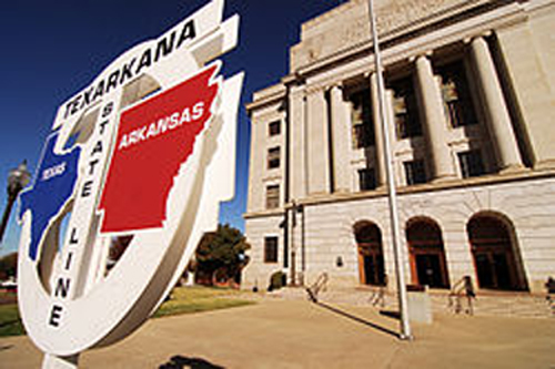 Texarkana post office and sign