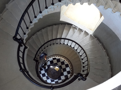 the 203 step spiral staircase to the top of the lighthouse