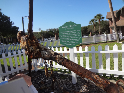Sign about the Kedge Anchor and photo of the anchor