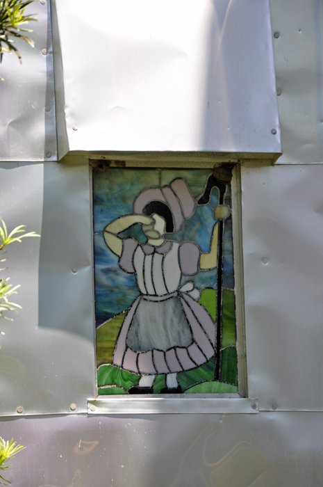 a stained glass window at Solomon's castle