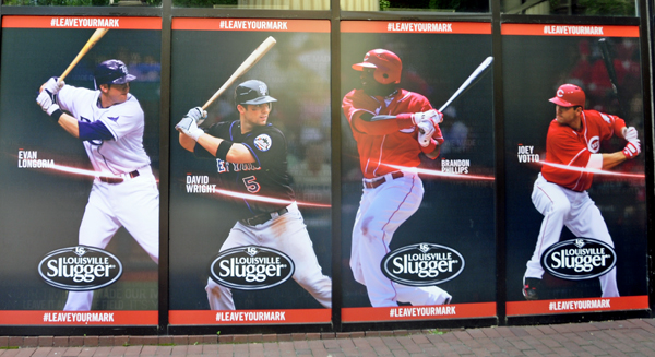 Louisville Sluggers outside the  factory