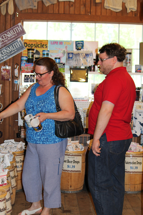 Cyndi and her son Chris shopping