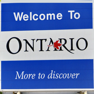 Welcome to Ontario sign