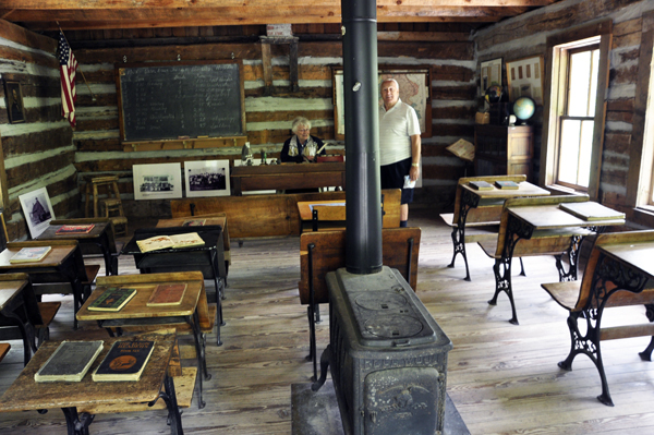 Lee Duquette inside The Old Bailey Schoolhouse