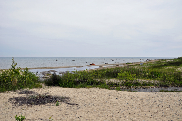 view of Lake Huron by Sturgeon Point Lighthouse