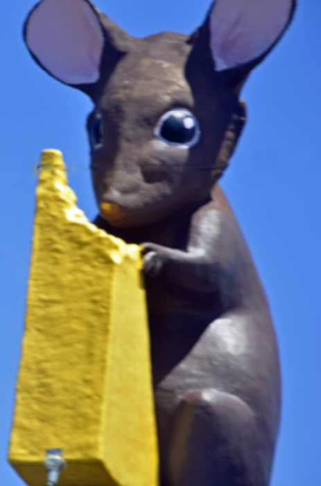 Giant Mouse in front of Wilson Cheese Shoppe