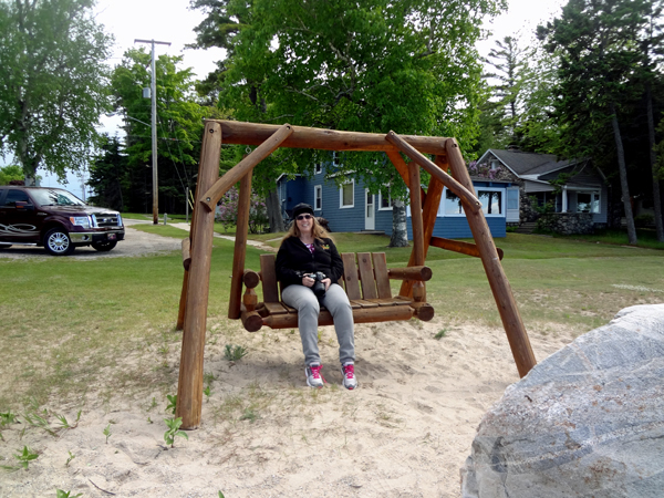 Karen Duquette swinging and relaxing