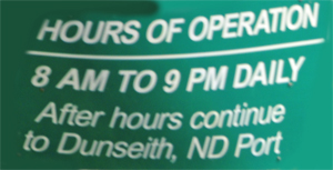 Canada border sign