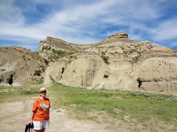 Karen Duquette approaching Castle Butte