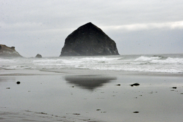 Haystack Rock on a very foggy day