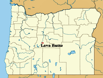 map of Oregon showing location of Lava Butte