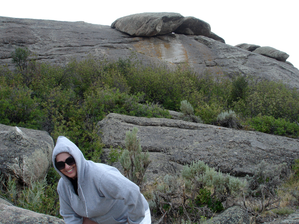 Karen Duquette at Independence Rock