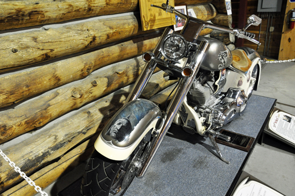 an amazing motorcyle on disply in the Welcome Center?at Crazy Horse memorial