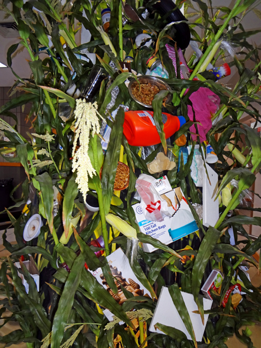display of products containing corn