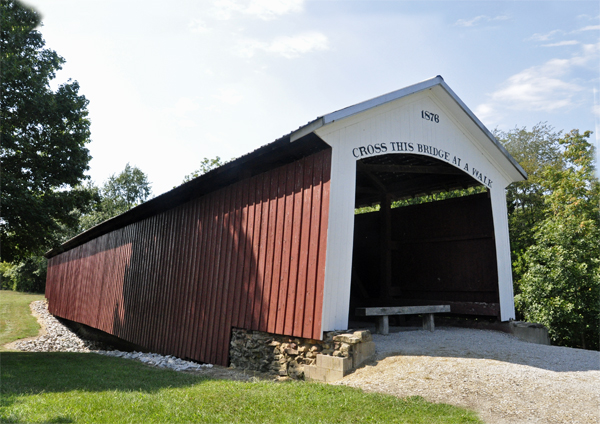 covered bridge at the Ernie Pyle Rest Area