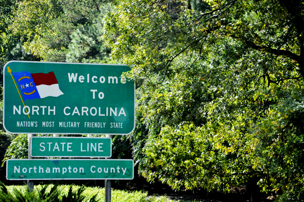 Welcome to North Carolina sign