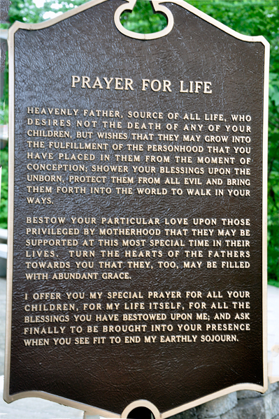Prayer for Life sign